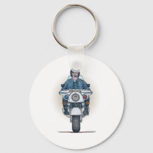 Polismotorcykel Keychain Nyckelring