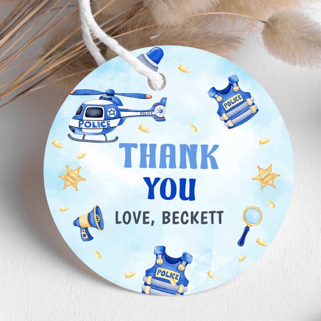 Polispojke 1:a födelsedag Party Gåvor Etiketter (Skapare uppladdad)