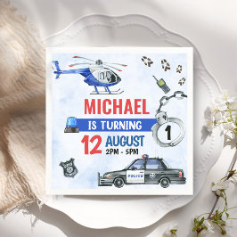 Polispojke 1:a födelsedag Party Pappersservett