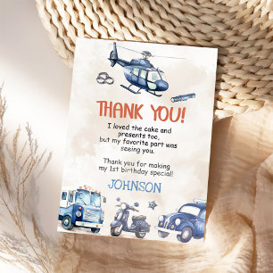 Polispojke 1:a födelsedag Party Tack Kort