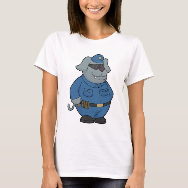 Polispolis, hund t shirt (Framsida)