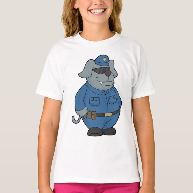 Polispolis, hund t shirt (Framsida)