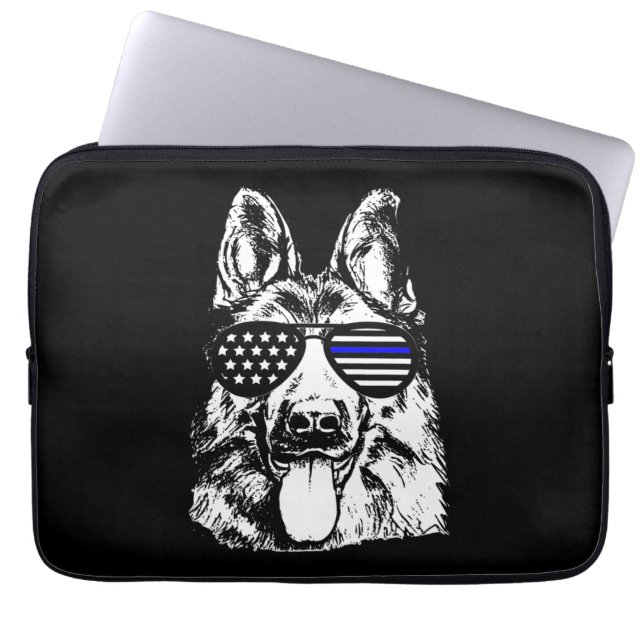 Polispolis i tyska herdepolisen (Hund) Laptop Fodral (Framsidan)