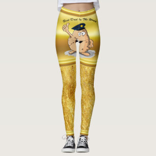 Polispotatis med en blåttpolishatt leggings