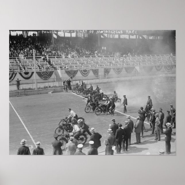 Polisshow - motorcykel Tävling - start Poster (Framsidan)