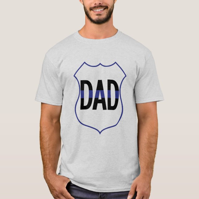 Polisskjortan vid Manarna vid blå linjen: Pappa T Shirt (Framsida)