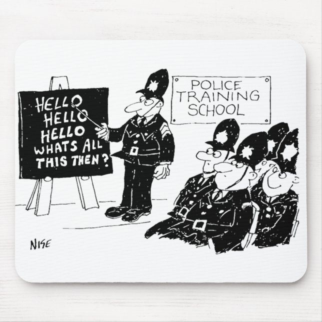Polisskolans tecknad serie musmatta (Framsidan)