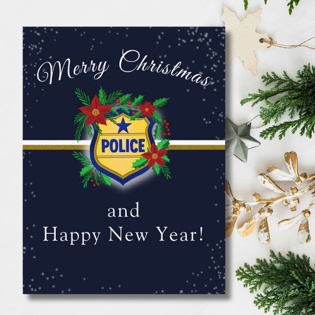 Polissköld God Jul & Gott Nytt År Vykort (Skapare uppladdad)