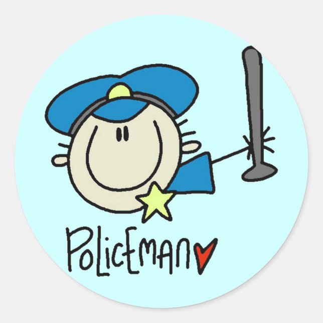 Polisstickers Runt Klistermärke (Framsida)