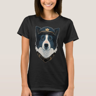Polisstjänsteman Border Collie Polis Hund Polis Bo T Shirt
