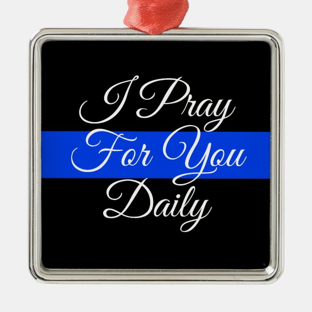 POLISSTÖD THIN BLUE LINE CHRISTMAS ORNAMENT (Framsidan)