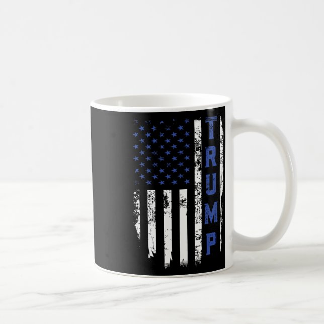 Polistiniska blå linjen Republican Cop USA flagga Kaffemugg (Höger)