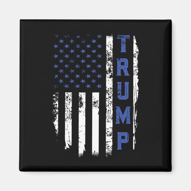 Polistiniska blå linjen Republican Cop USA flagga Magnet (Framsidan)