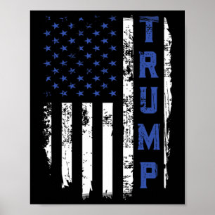 Polistiniska blå linjen Republican Cop USA flagga Poster