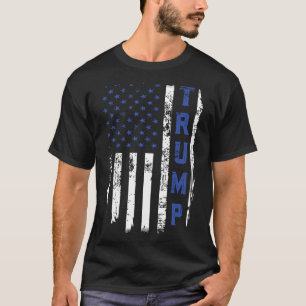 Polistiniska blå linjen Republican Cop USA flagga T Shirt