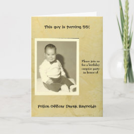 Polistjänsteman i Födelsedagsfest inbjudan