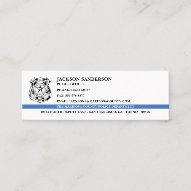 Polistjänstemän i Tillsatta lagar Logotyp Mini Visitkort (Framsida)