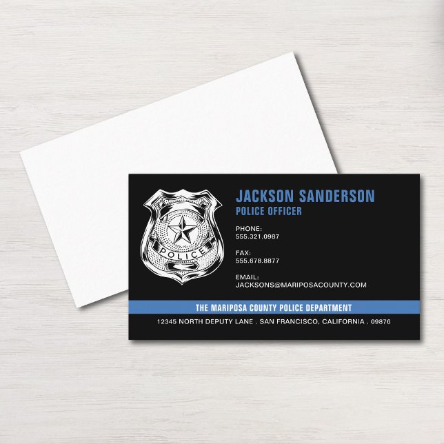 Polistjänstemän i Tillsatta lagar Logotyp Visitkort (Police Officer Department Law Enforcement Logo Business Card)