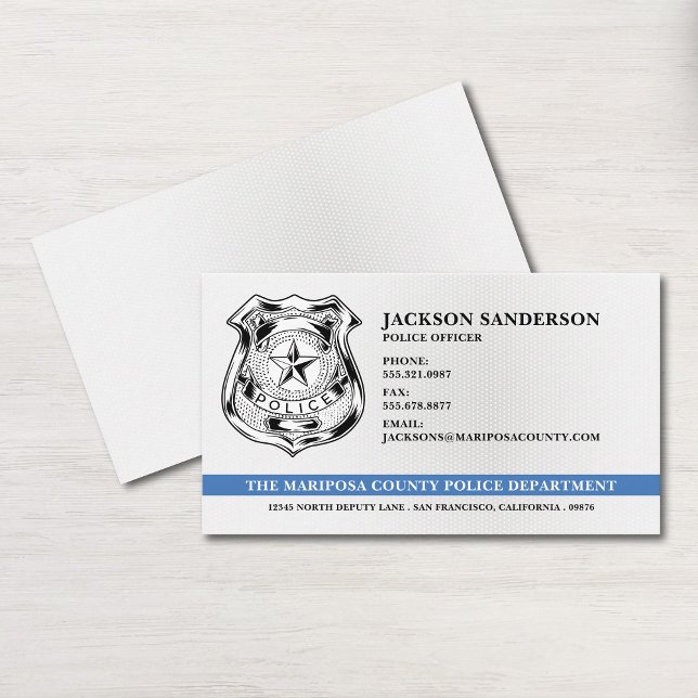Polistjänstemän i Tillsatta lagar Logotyp Visitkort (Police Officer Department Law Enforcement Logo Business Card)