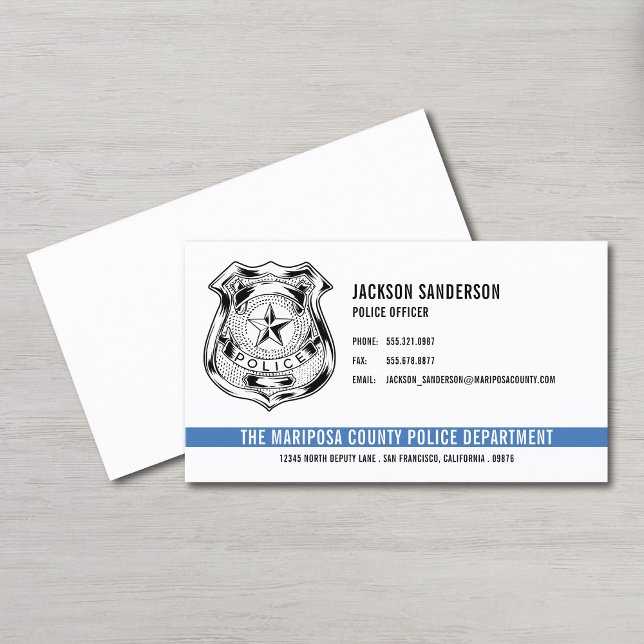 Polistjänstemän i Tillsatta lagar Logotyp Visitkort (Police Officer Department Law Enforcement Logo Business Card)