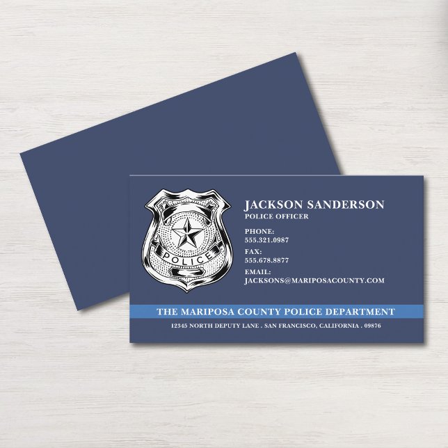 Polistjänstemän i Tillsatta lagar Logotyp Visitkort (Police Officer Department Law Enforcement Logo Business Card)