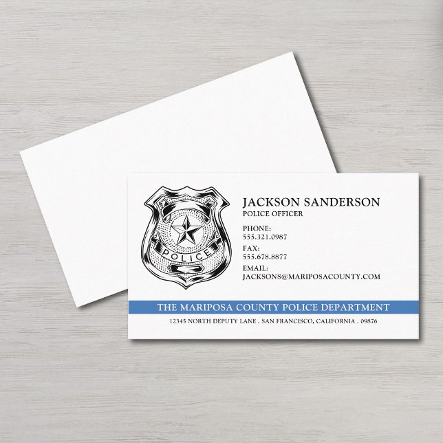 Polistjänstemän i Tillsatta lagar Logotyp Visitkort (Police Officer Department Law Enforcement Logo Business Card)