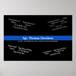 Polistjänsteman Pension Thin Blue Line Guest Book Poster