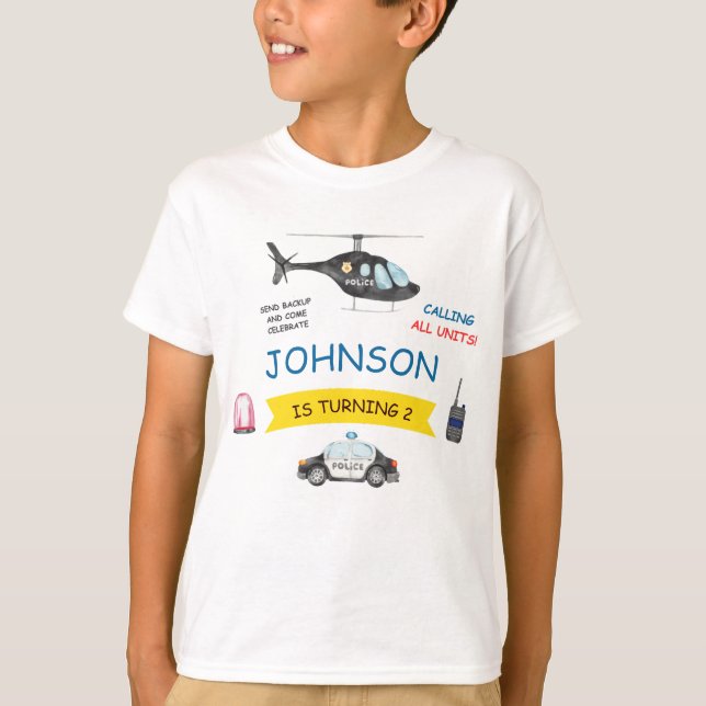 Polistjänsteman Policeman Födelsedagsfest T Shirt (Framsida)