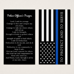 Polistjänstemän Prayer Card Dikt Thin Blue Line Visitkort