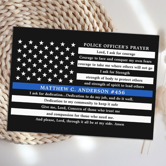 Polistjänstemän Prayer Personlig Thin Blue Line Tack Kort (Skapare uppladdad)
