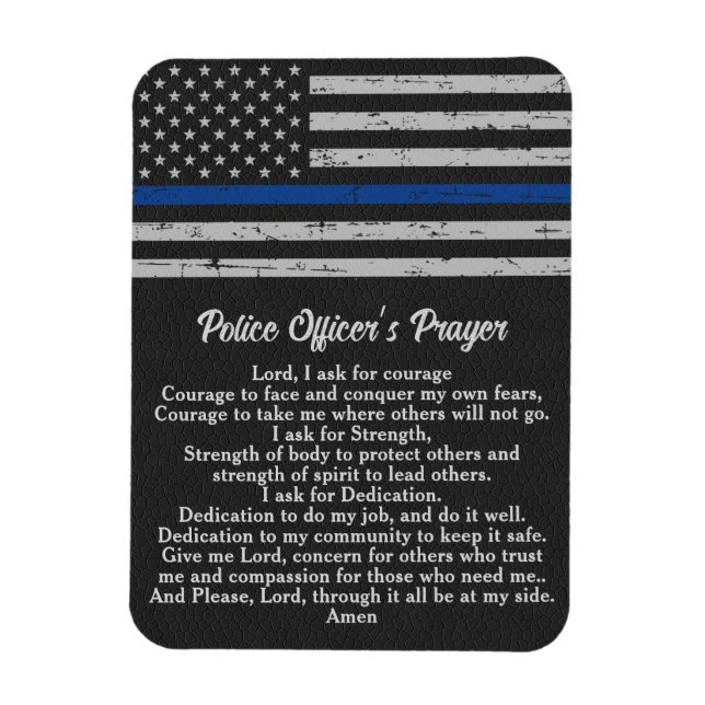 Polistjänstemän Prayer Thin Blue Line Magnet (Vertikal)