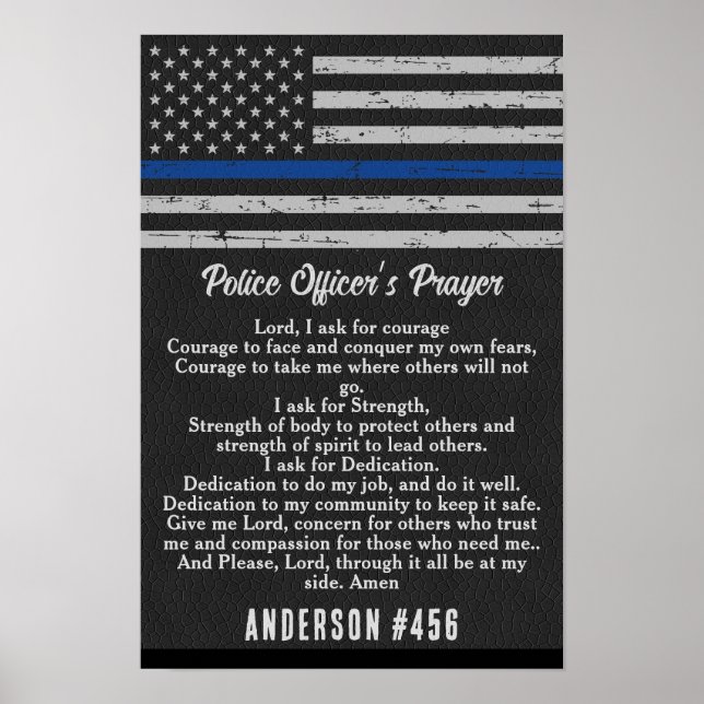 Polistjänstemän Prayer Thin Blue Line Poster (Framsidan)