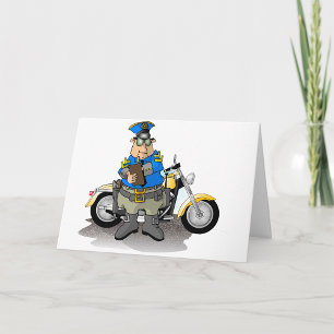 Polistjänsteman som skriver ett hälsningskort för kort