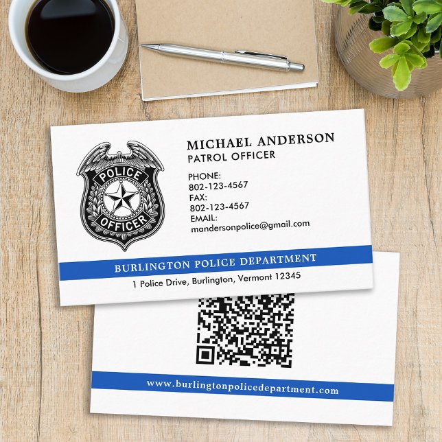 Polistjänstemän Tillsatta lagar QR-kod Visitkort (Skapare uppladdad)