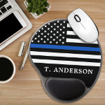 Polistjänstemans Personlig Thin Blue Line Gel Musmatta<br><div class="desc">Tunn blå musknapp - Amerikansk flagga i Polis Flagga,  modern svart och blå design. Personalisera med poliser i namn. Personligen är polisens musknapp en perfekt för polisväsendet. COPYRIGHT © 2020 Judy Burrows,  Black Hund Art - Med alla Höger reserverade. Polistjänstemans Personlig Thin Blue Line Gel Mouse Pad</div>