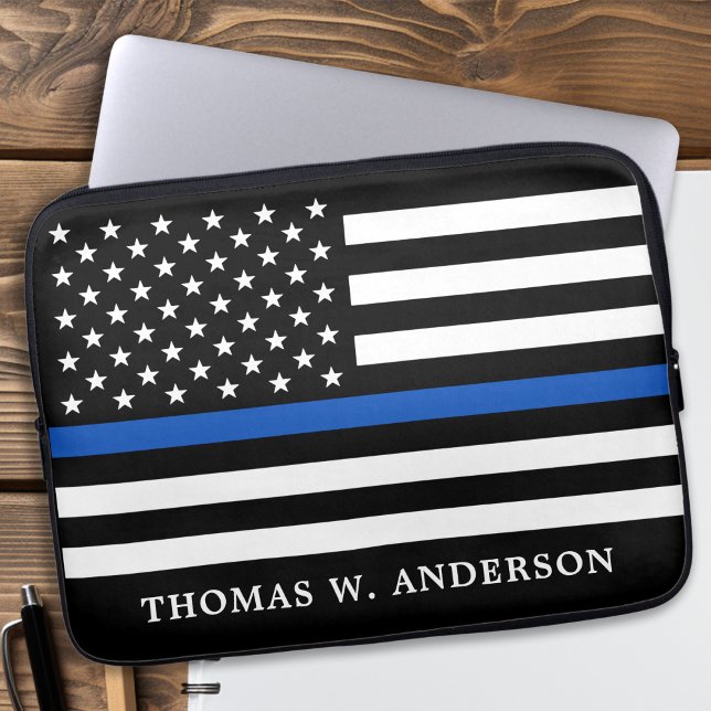 Polistjänstemans Personlig Thin Blue Line Laptop Fodral (Skapare uppladdad)