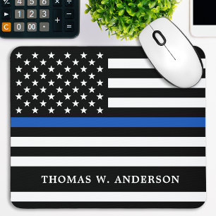 Polistjänstemans Personlig Thin Blue Line Musmatta