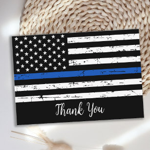 Polistjänstemans Personlig Thin Blue Line Tack Kort