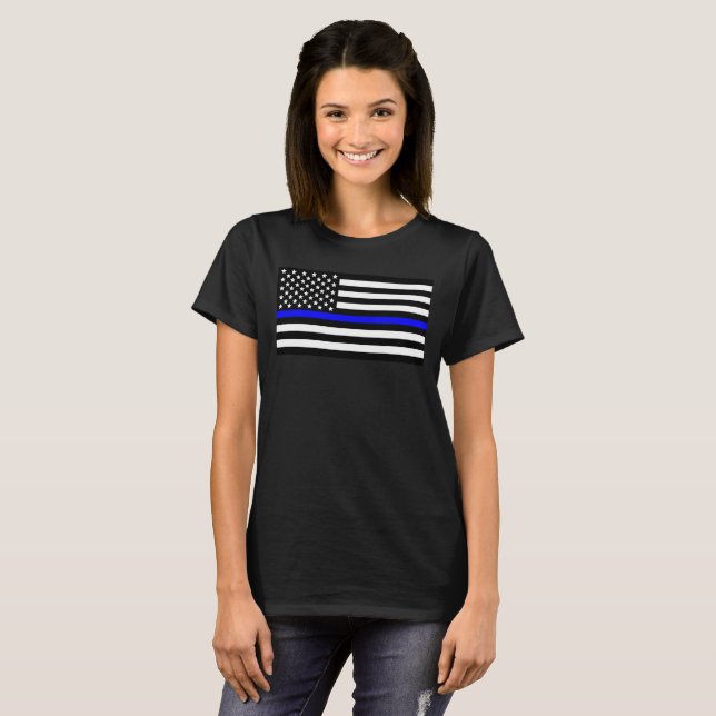 Polistunnin blå linje t-shirt (Hel framsida)