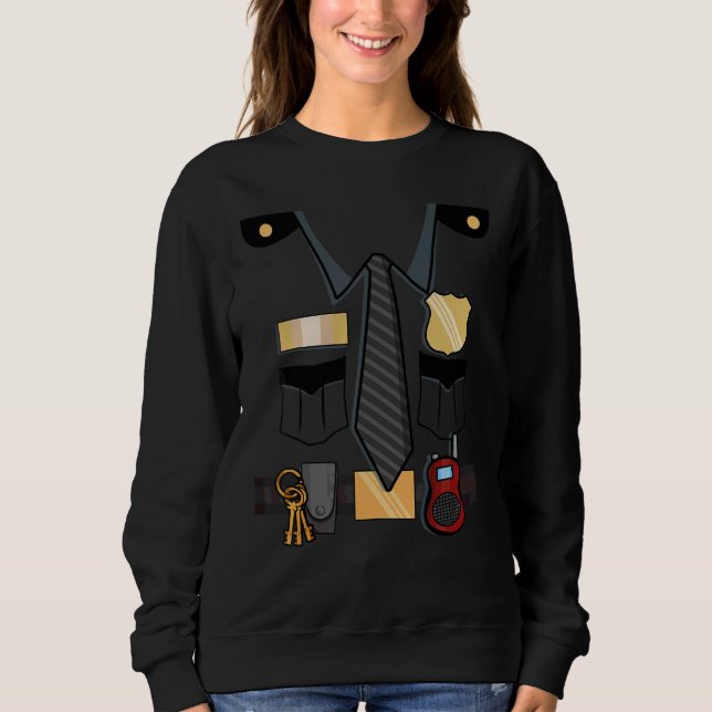 Polisuniform Kostym Halloween Barn T Shirt (Framsida)