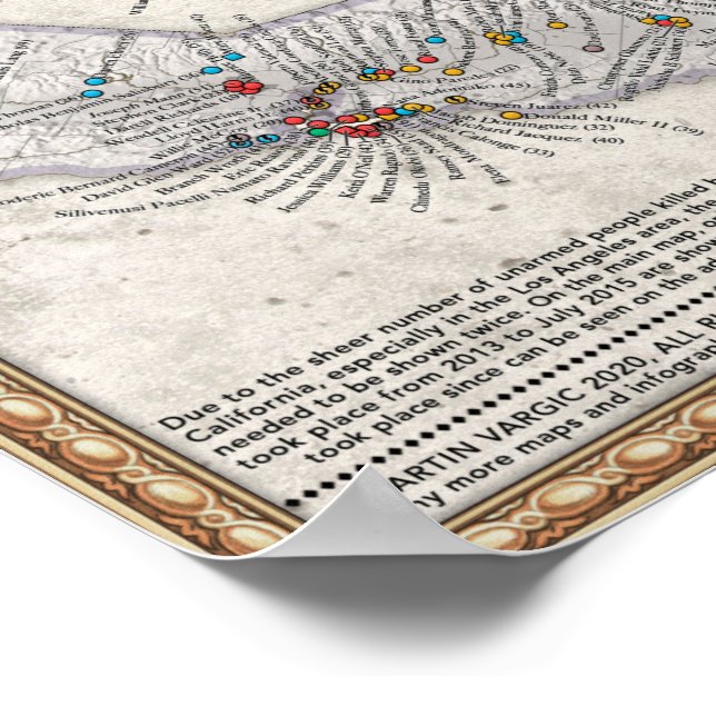 Polisvåld Karta Poster (Hörn)