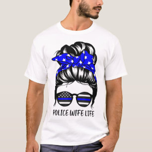 Polisvampen Life Messy Bun Hair Funny Polisman T Shirt