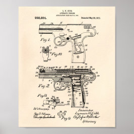 Polisvanel 1911 Patent Art - Gammal peper Poster