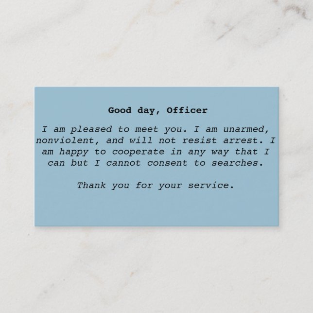 Polisväxelverkankort Visitkort (Framsida)