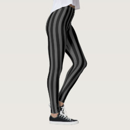 Polite Black Monochrome Lodrät Rand Leggings