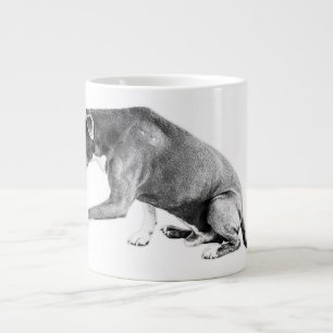Polite Tass—Pitbull Mix Monochrome Jumbo Mugg