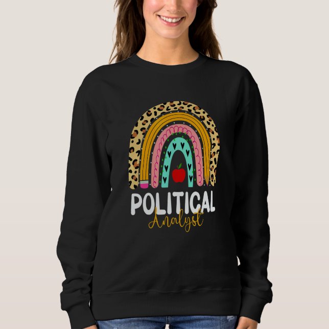 Political Analyst Rainbow News Media Production Po T Shirt (Framsida)