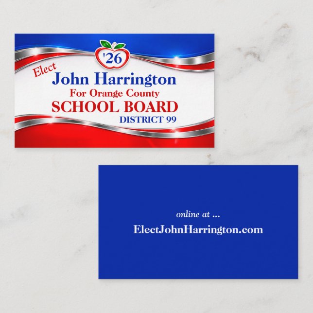 Political Campaign Business Card (Vote) Visitkort (Fram/baksida)