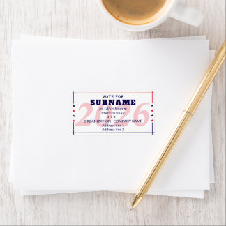 Political Election Custom Campaign Candidate Name Adressetikett