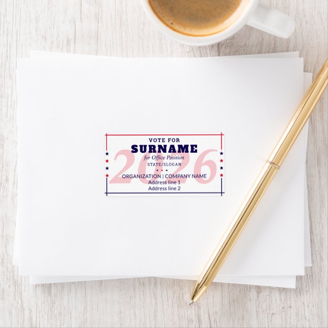 Political Election Custom Campaign Candidate Name Adressetikett (Insitu)